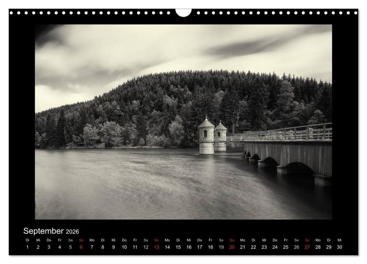 Produktbild: Harz-Bilder in monochrome (Wandkalender 2026 DIN A3 quer), CALVENDO Monatskalender