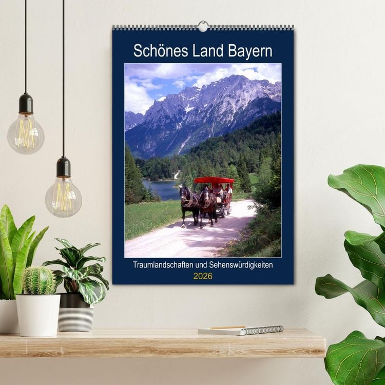 Produktbild: Sch&ouml;nes Land Bayern (Wandkalender 2026 DIN A2 hoch), CALVENDO Monatskalender