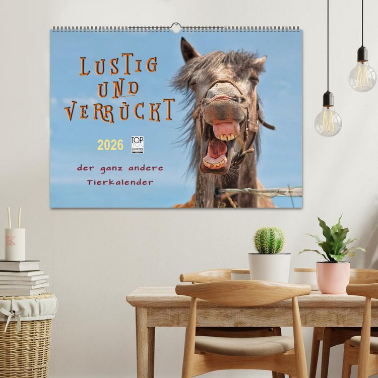 Produktbild: Lustig und verr&uuml;ckt - der ganz andere Tierkalender (Wandkalender 2026 DIN A2 quer), CALVENDO Monatskalender