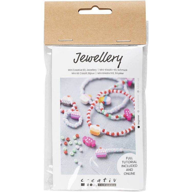 Produktbild: Creativ Company DIY Sets Beads Mini Kreativ Set Schmuck, Elastisches Armband und Ring, Kreativ Box