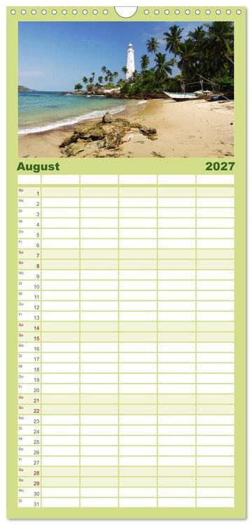 Produktbild: Familienplaner 2027 - Sri Lanka mit 5 Spalten (Wandkalender, 21 x 45 cm) CALVENDO