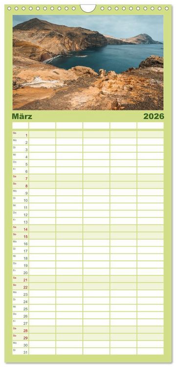 Produktbild: Familienplaner 2026 - Madeira - Paradies im Atlantik mit 5 Spalten (Wandkalender, 21 x 45 cm) CALVENDO