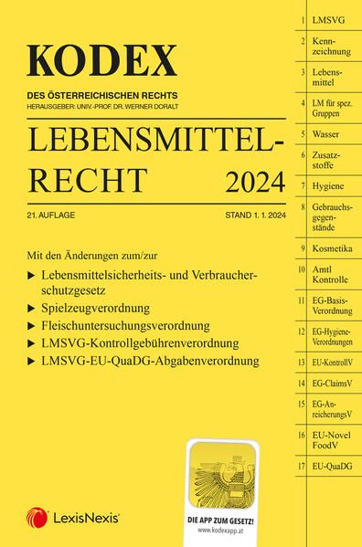 Produktbild: KODEX Lebensmittelrecht 2024 - inkl. App
