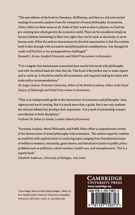 Produktbild: Economic Analysis, Moral Philosophy, and Public Policy