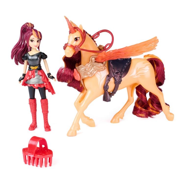 Produktbild: Unicorn Academy - Wing Magic Valentina und Cinder Spielset, Einhorn-und-Puppe-Set mit Fl&uuml;geln, ab 4 Jahren