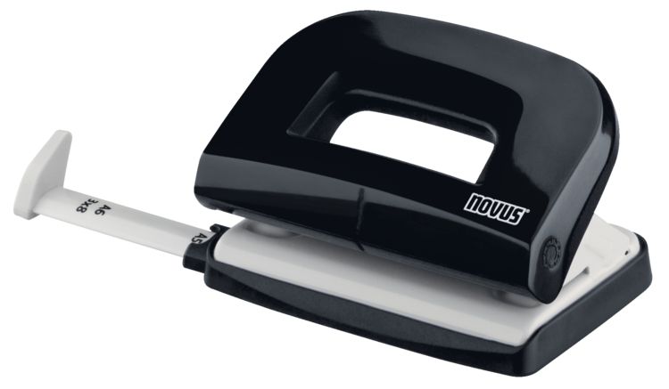 Produktbild: Locher E 210, bis 10 Blatt schwarz/grau, mit Anschlagschiene