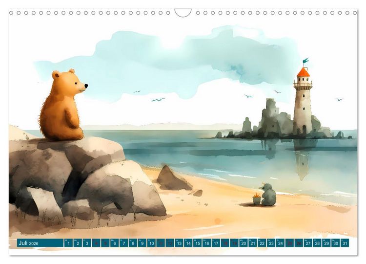 Produktbild: B&auml;rige Illustrationen (Wandkalender 2026 DIN A3 quer), CALVENDO Monatskalender