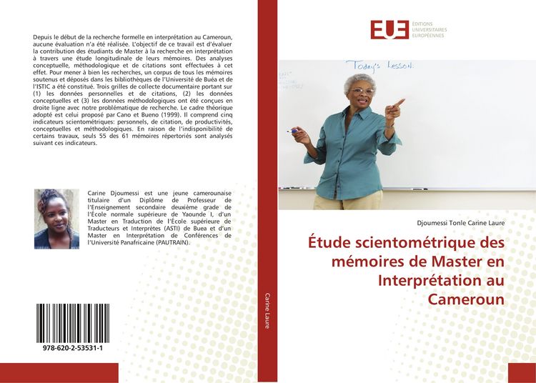 Produktbild: &Eacute;tude scientom&eacute;trique des m&eacute;moires de Master en Interpr&eacute;tation au Cameroun