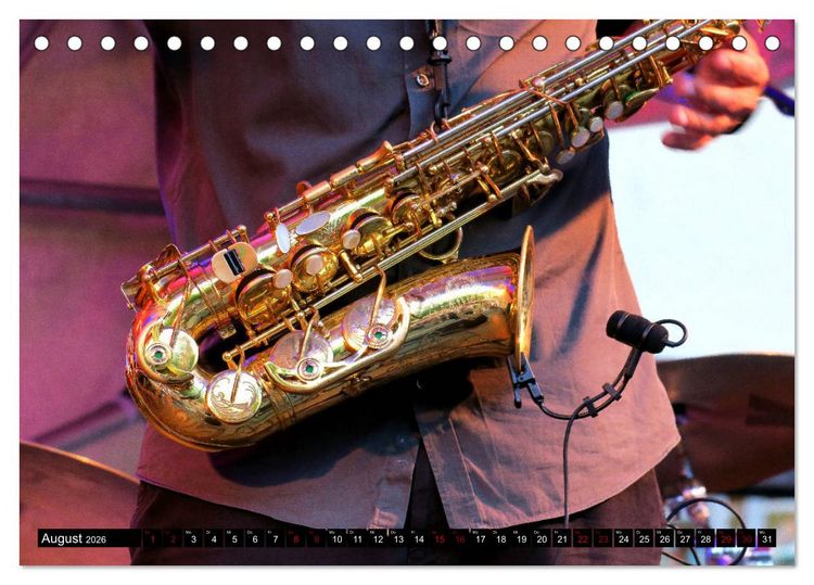 Produktbild: SAXOPHON - on stage (Tischkalender 2026 DIN A5 quer), CALVENDO Monatskalender
