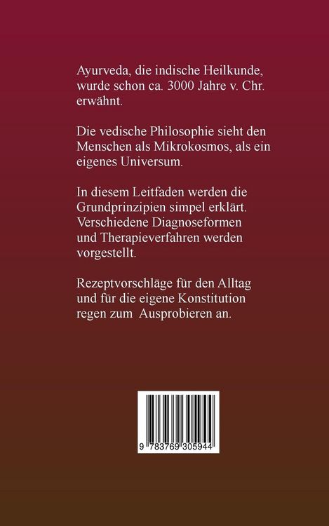 Produktbild: Ayurveda Die Wissenschaft vom Leben