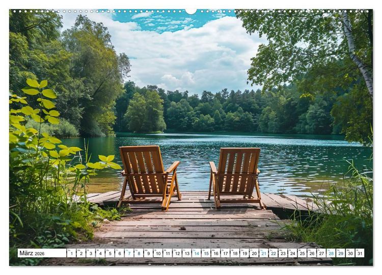Produktbild: Momente der Stille (hochwertiger Premium Wandkalender 2026 DIN A2 quer), Kunstdruck in Hochglanz