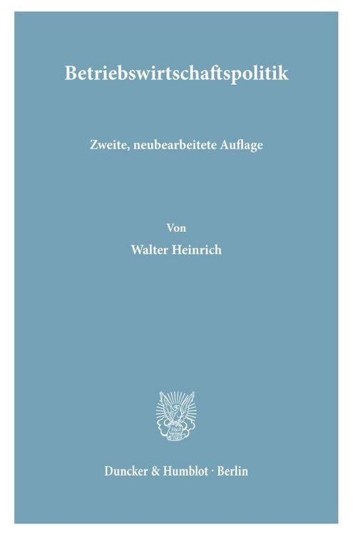 Produktbild: Betriebswirtschaftspolitik