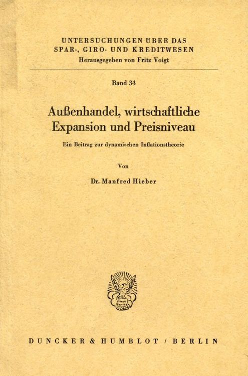 Produktbild: Au&szlig;enhandel, wirtschaftliche Expansion und Preisniveau.