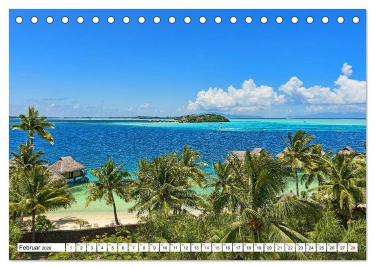 Produktbild: Reif f&uuml;r die S&uuml;dsee. Reise von Fidschi bis Bora Bora (Tischkalender 2026 DIN A5 quer), CALVENDO Monatskalender
