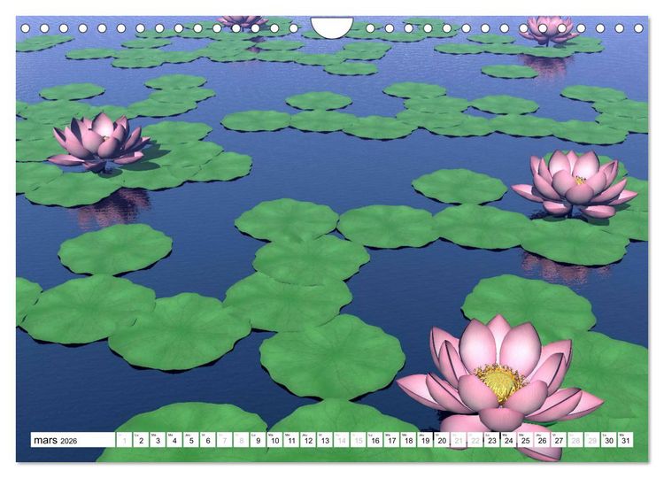 Produktbild: LOTUS M&Eacute;DITATIFS (Calendrier mural 2026 DIN A4 vertical), CALVENDO calendrier mensuel