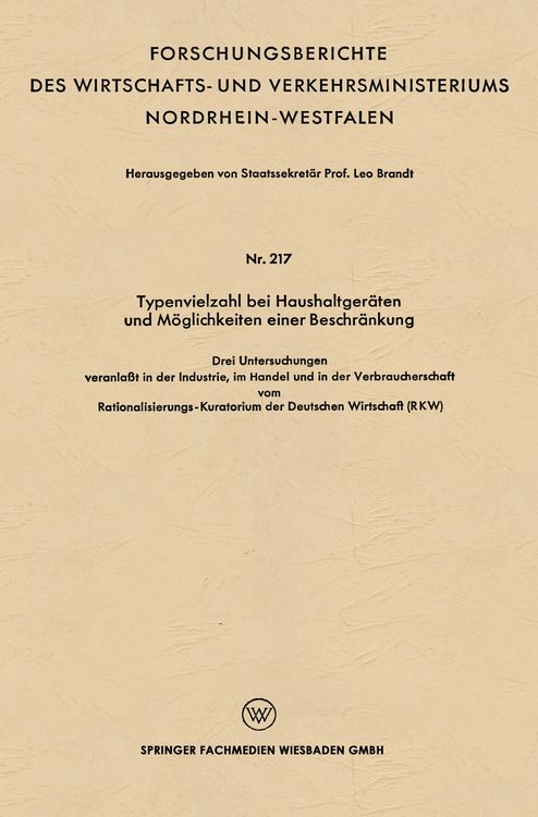 Produktbild: Typenvielzahl bei Haushaltger&auml;ten und M&ouml;glichkeiten einer Beschr&auml;nkung