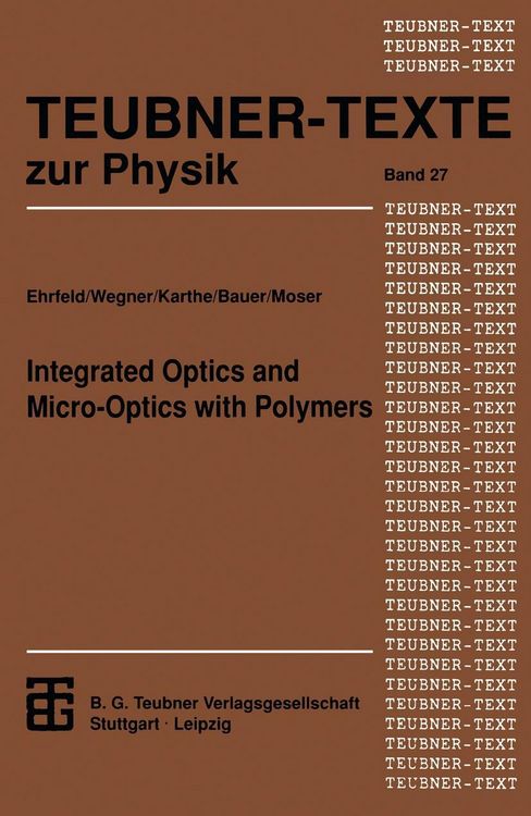 Produktbild: Integrated Optics and Micro-Optics with Polymers