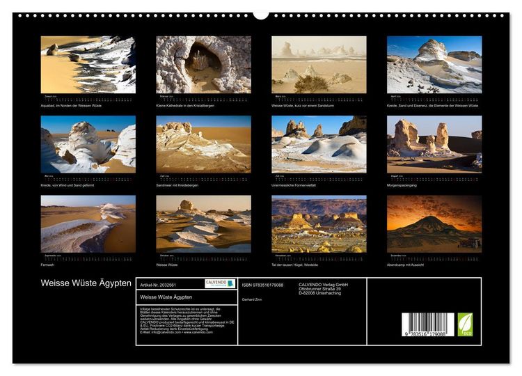 Produktbild: Weisse W&uuml;ste &Auml;gypten (hochwertiger Premium Wandkalender 2026 DIN A2 quer), Kunstdruck in Hochglanz
