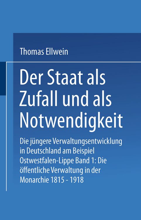 Produktbild: Der Staat als Zufall und als Notwendigkeit