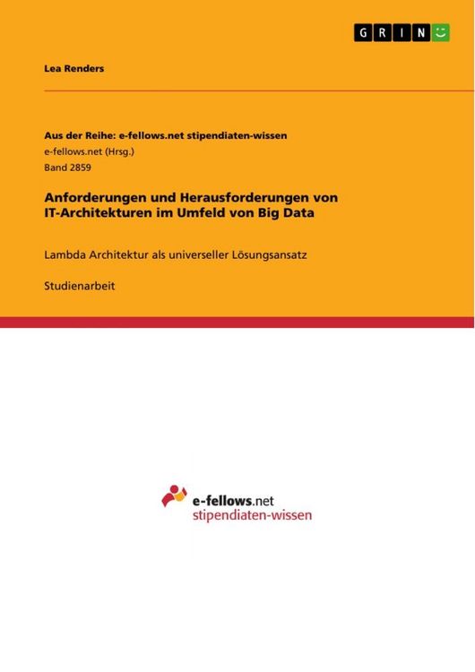 Produktbild: Anforderungen und Herausforderungen von IT-Architekturen im Umfeld von Big Data