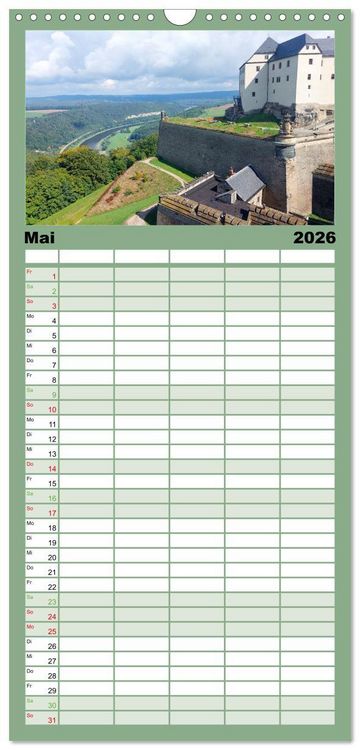 Produktbild: Familienplaner 2026 - Pirna - Tor zur S&auml;chsischen Schweiz mit 5 Spalten (Wandkalender, 21 x 45 cm) CALVENDO