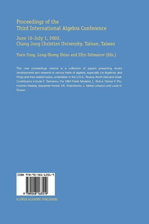 Produktbild: Proceedings of the Third International Algebra Conference