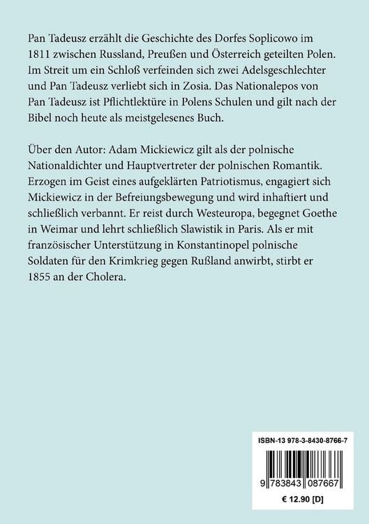 Produktbild: Pan Tadeusz oder Die letzte Fehde in Litauen