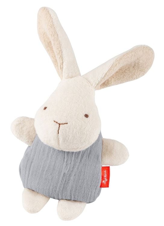 Produktbild: Sigikid 31266 - Knister-Greifling Hase mit Rassel, wei&szlig;/grau, 15 cm, Musselin/Teddystoff, sigibaby