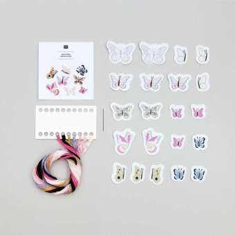 Produktbild: Stick & Stitch Packung, Schmetterlinge, bunt, 21 Stk., inkl.