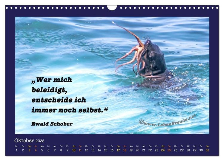 Produktbild: Bewusst leben und gl&uuml;cklich sein (Wandkalender 2026 DIN A3 quer), CALVENDO Monatskalender