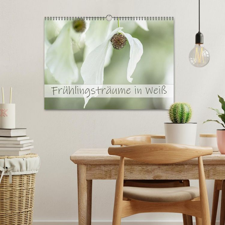 Produktbild: Fr&uuml;hlingstr&auml;ume in Wei&szlig; (Wandkalender 2026 DIN A3 quer), CALVENDO Monatskalender
