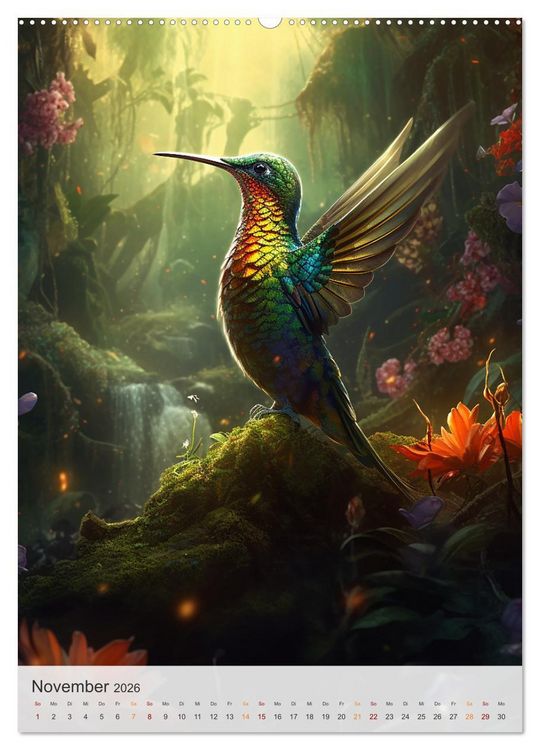 Produktbild: Fantastische Vogelwelt (hochwertiger Premium Wandkalender 2026 DIN A2 hoch), Kunstdruck in Hochglanz