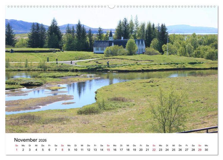 Produktbild: Der goldene Zirkel, Island (Wandkalender 2026 DIN A2 quer), CALVENDO Monatskalender
