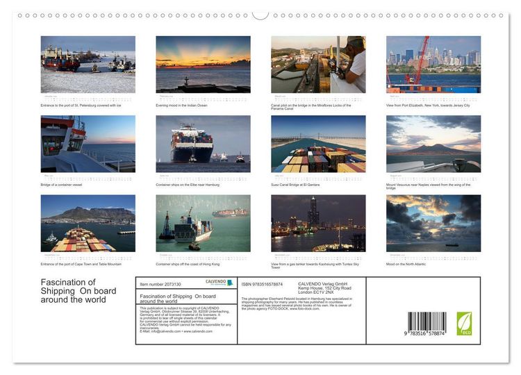 Produktbild: Fascination of Shipping On board around the world (High Quality Premium Wall Calendar 2026 DIN A2 landscape),CALVENDO 12 Month Wall Calendar