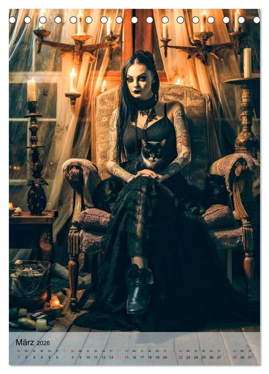 Produktbild: Gothic ist cool (Tischkalender 2026 DIN A5 hoch), CALVENDO Monatskalender