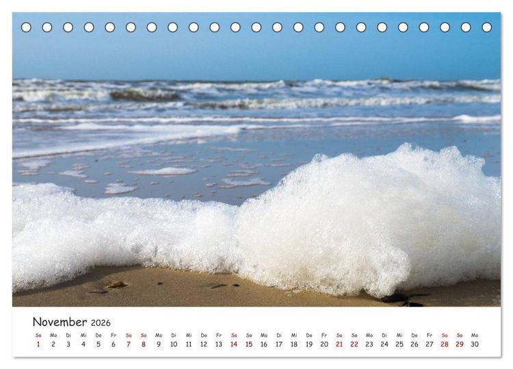 Produktbild: D&uuml;nen und Meer Nordseemomente (Tischkalender 2026 DIN A5 quer), CALVENDO Monatskalender