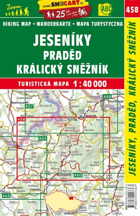 Produktbild: Jesen&iacute;ky, Praděd, Kralick&yacute; Sněžn&iacute;k / Gesenke, Altvater, Gr. Schneeberg (Wander - Radkarte 1:40.000)