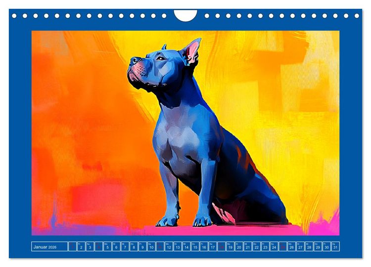 Produktbild: Kraftvolle Partner. Hunde in k&uuml;nstlerischer &Ouml;loptik (Wandkalender 2026 DIN A4 quer), CALVENDO Monatskalender