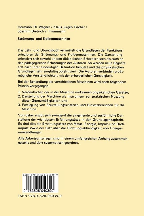 Produktbild: Str&ouml;mungs- und Kolbenmaschinen