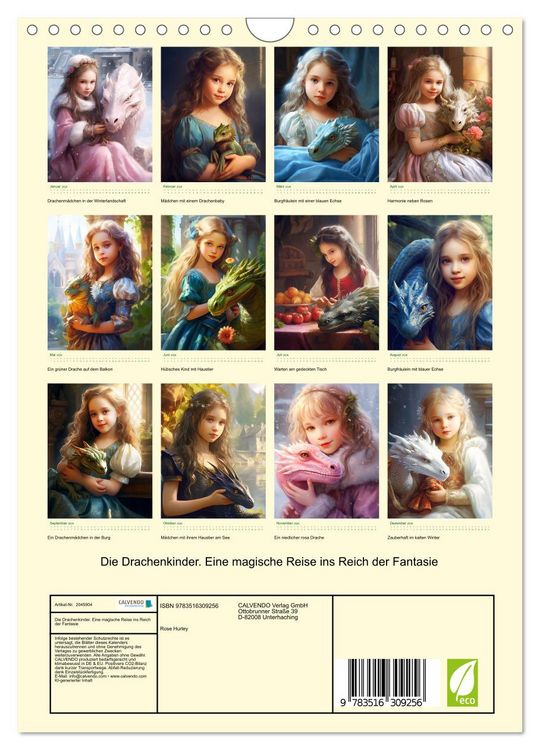 Produktbild: Die Drachenkinder. Eine magische Reise ins Reich der Fantasie (Wandkalender 2026 DIN A4 hoch), CALVENDO Monatskalender
