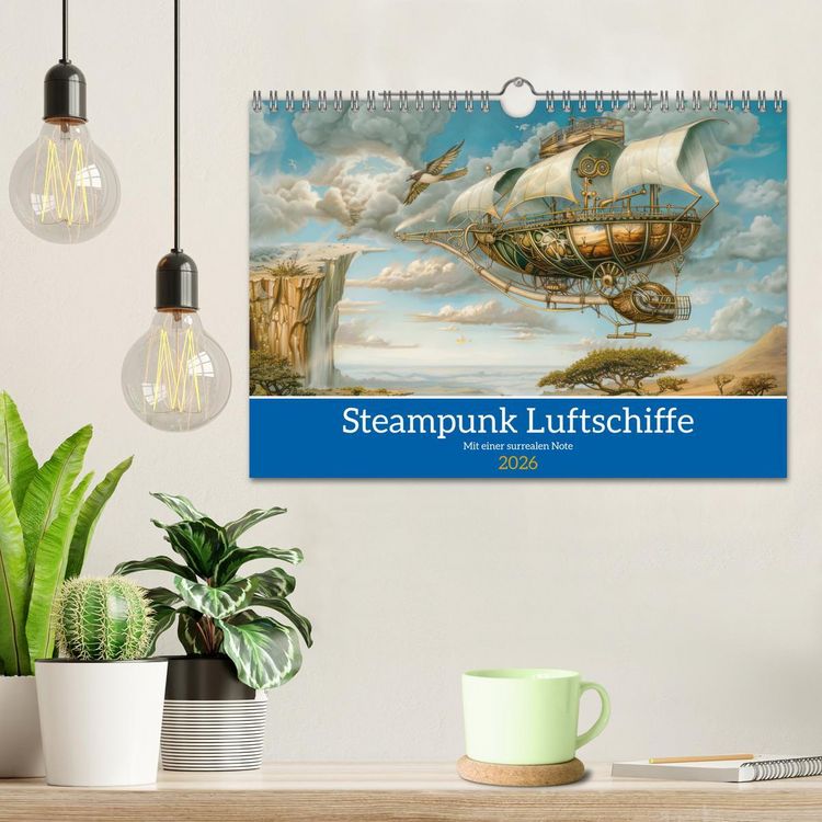 Produktbild: Steampunk Luftschiffe mit einer surrealen Note (Wandkalender 2026 DIN A4 quer), CALVENDO Monatskalender