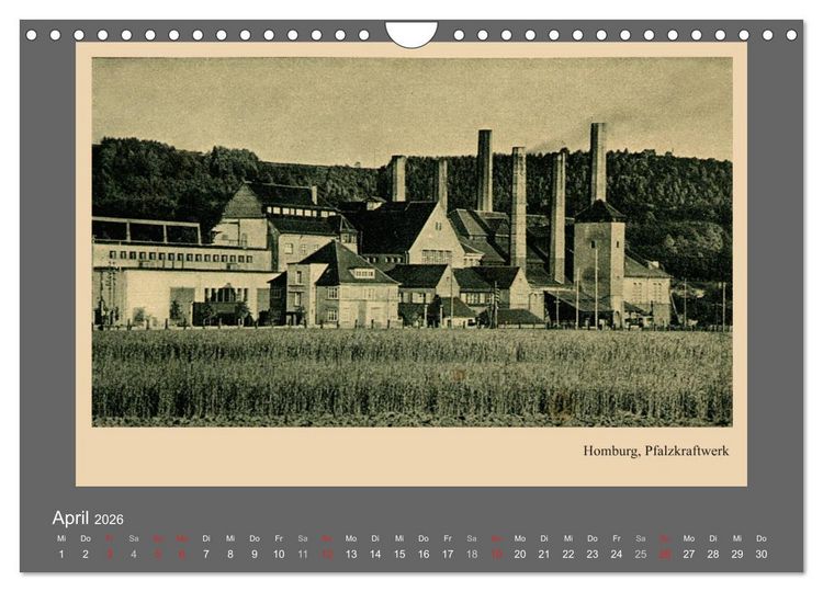 Produktbild: Saarland - vunn domols (frieher), Industrieanlagen (Wandkalender 2026 DIN A4 quer), CALVENDO Monatskalender