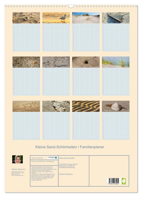 Produktbild: Kleine Sand-Sch&ouml;nheiten / Familienplaner (Wandkalender 2026 DIN A2 hoch), CALVENDO Monatskalender
