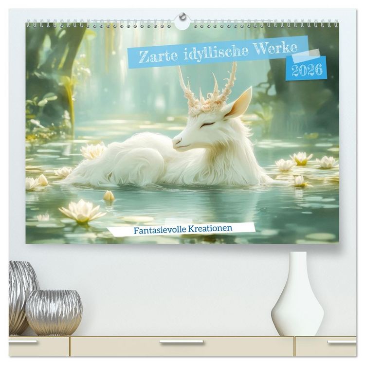 Produktbild: Zarte idyllische Werke - Fantasievolle Kreationen (hochwertiger Premium Wandkalender 2026 DIN A2 quer), Kunstdruck in Hochglanz