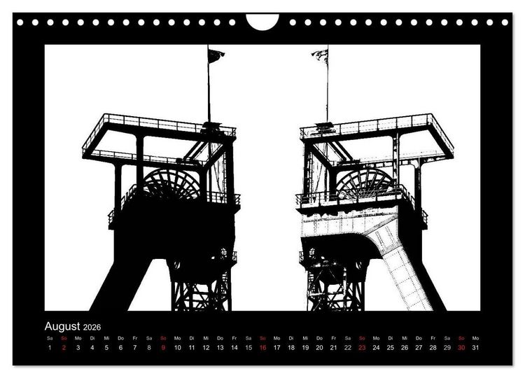 Produktbild: Ruhrpott und Niederrhein in Schwarzwei&szlig; (Wandkalender 2026 DIN A4 quer), CALVENDO Monatskalender