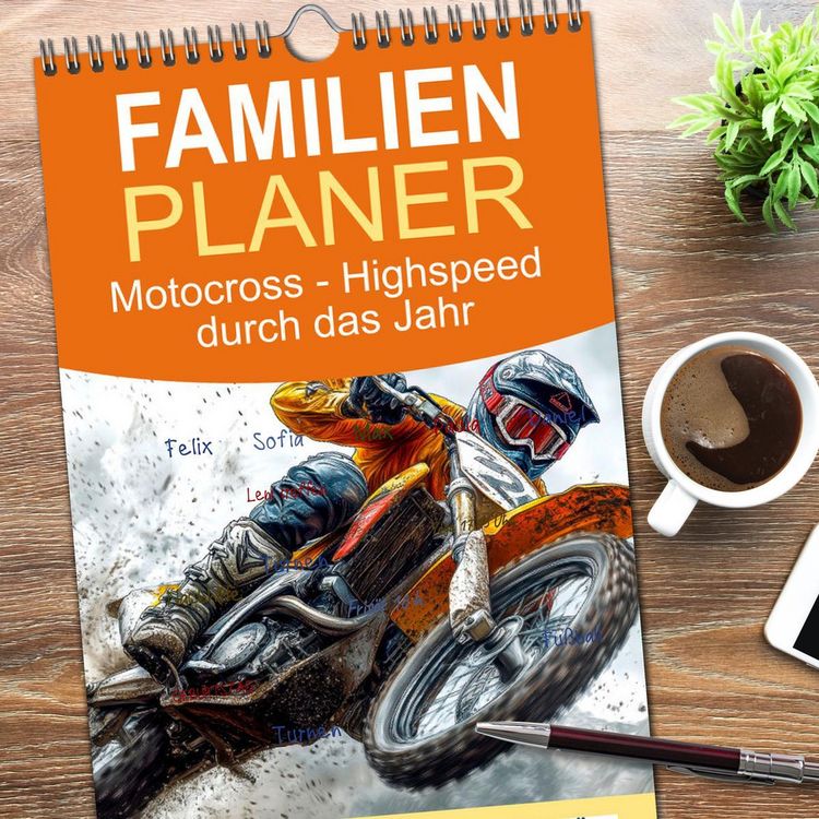 Produktbild: Familienplaner 2026 - Motocross - Highspeed durch das Jahr mit 5 Spalten (Wandkalender, 21 x 45 cm) CALVENDO