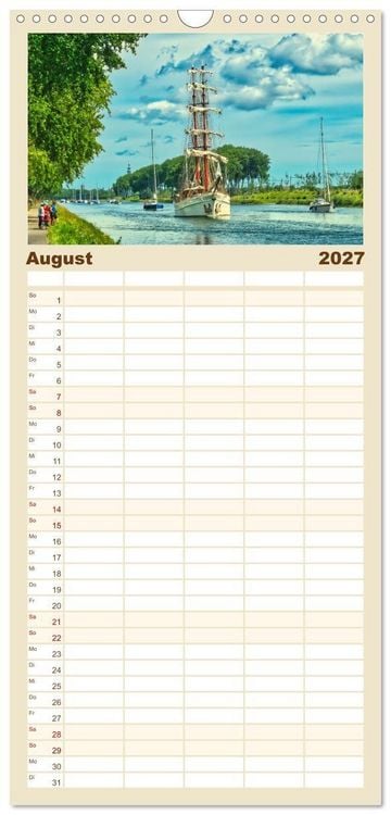 Produktbild: Familienplaner 2027 - Magische K&uuml;ste Zeeland mit 5 Spalten (Wandkalender, 21 x 45 cm) CALVENDO