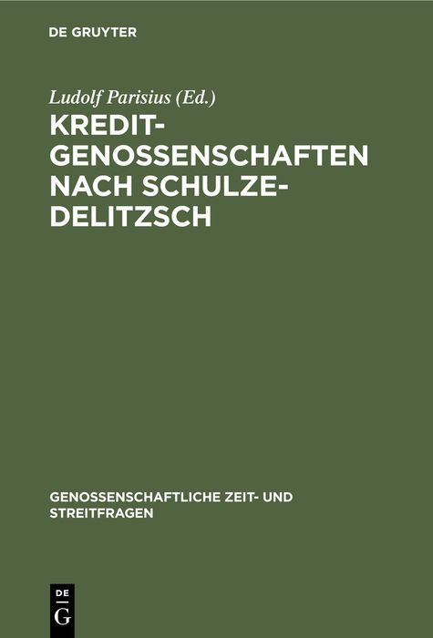 Produktbild: Kreditgenossenschaften nach Schulze-Delitzsch
