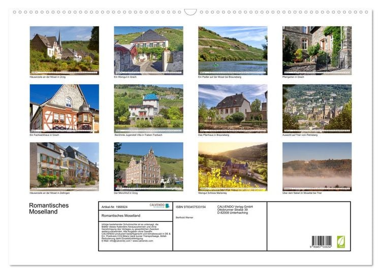 Produktbild: Romantisches Moselland (Wandkalender 2026 DIN A2 quer), CALVENDO Monatskalender