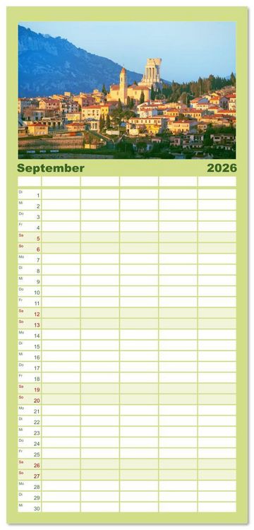 Produktbild: Familienplaner 2026 - Lebendige Cote d'Azur: Die azurblaue K&uuml;ste mit 5 Spalten (Wandkalender, 21 x 45 cm) CALVENDO